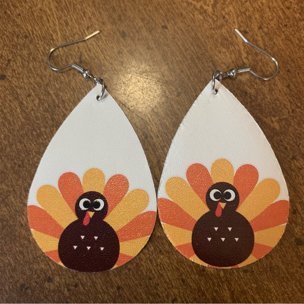 Fall Themed Turkey Drop Earrings